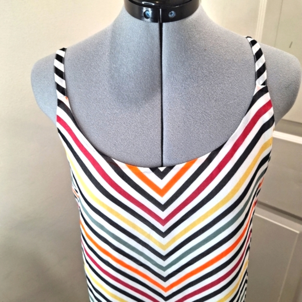 CABI Striped Chevron Summer Adjustable Straps Top Size XS